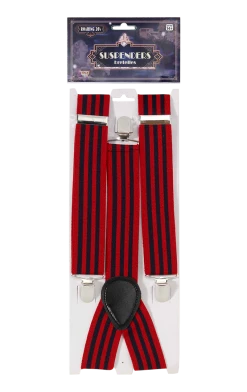 Morris Costumes Red Striped Braces All Decades /Era Costumes