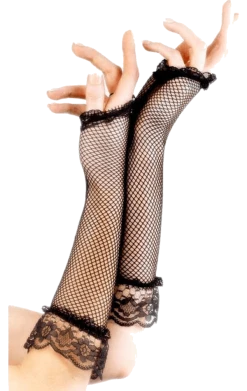 Smiffys Black Lace Fingerless Gloves Masquerade Ball