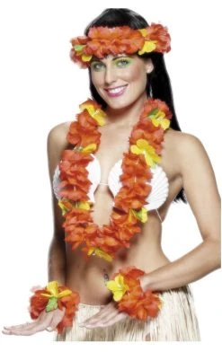 Smiffys Hawaiian Red Leis Set Accessory