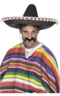 Smiffys Black Straw Sombrero Accessory