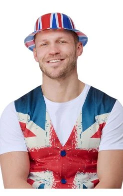 Generic Adult Unisex Plastic Union Jack Bowler Hat