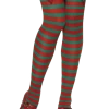 Smiffys Christmas Striped Elf Thigh High Stockings