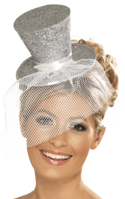 Smiffys Mini Top Hat Silver Accessory