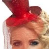 Smiffys Mini Top Hat Red Accessory 1 Smiffys Mini Top Hat Red Accessory