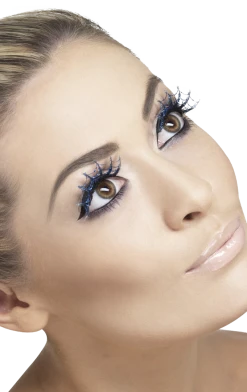 Smiffys Blue Glitter Web Eyelashes Raves