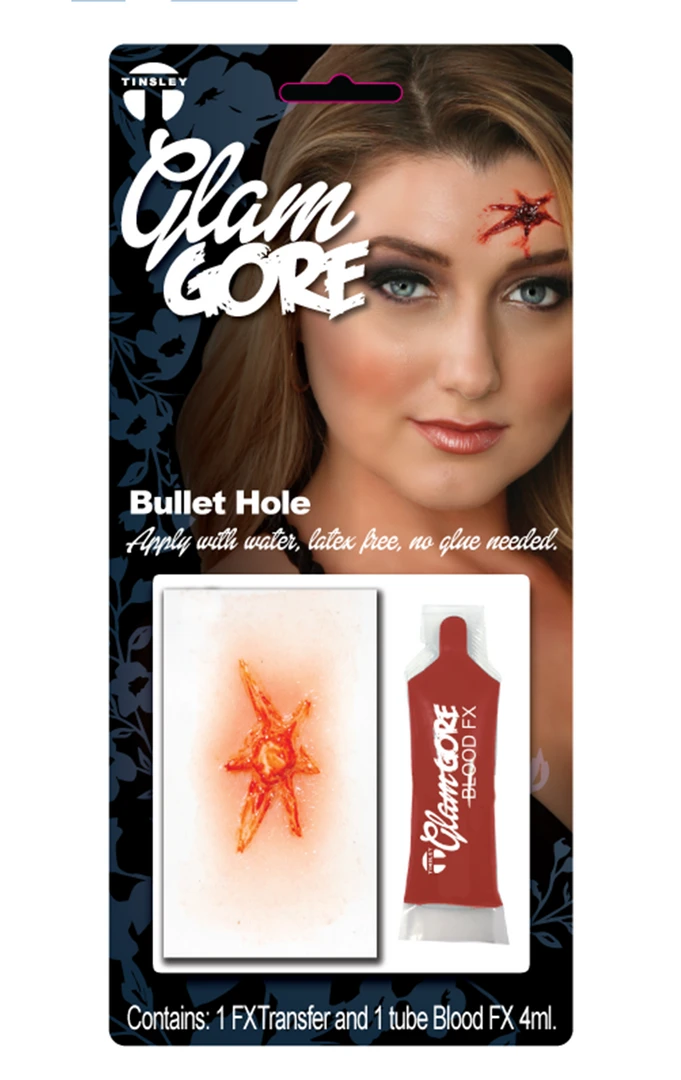 Tinsley Transfers Bullet Hole Glam Gore SFX 1920's 3 Tinsley Transfers Bullet Hole Glam Gore SFX 1920's