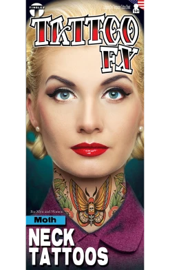 Tinsley Transfers Moth Neck Tattoo FX Prisoners