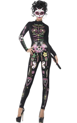 Smiffys Sugar Skull Cat Costume