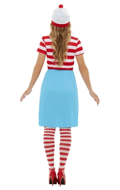 Smiffys Book Characters Adult Where's Wally? Wenda Dress Costume