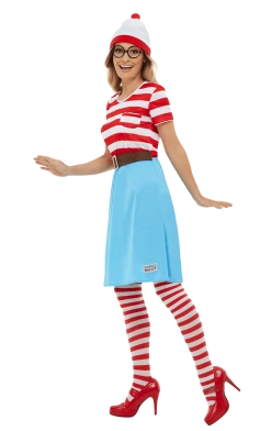 Smiffys Book Characters Adult Where's Wally? Wenda Dress Costume