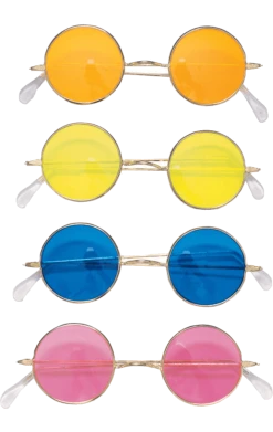 Smiffys Round Hippie Sunglasses Music & Pop/Rock Stars