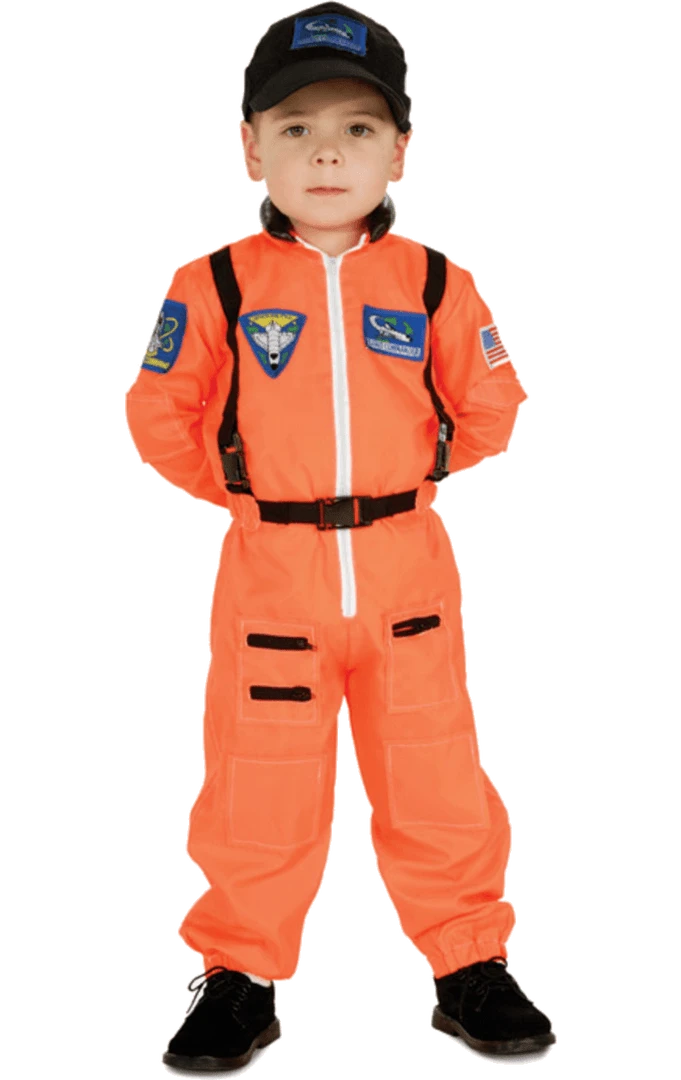 Rubies Kids Orange Astronaut Costume American / USA 3 Rubies Kids Orange Astronaut Costume American / USA