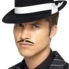Smiffys Black & White Gangster Hat