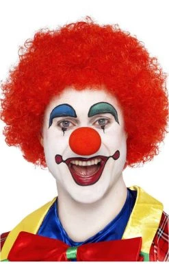Bristol Novelty Red Clown Afro Wig Circus