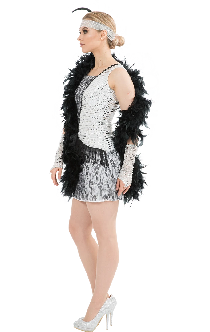 Orion Costumes Costumes Under £20 Womens 1920s Silver Flapper Costume 4 Orion Costumes Costumes Under £20 Womens 1920s Silver Flapper Costume