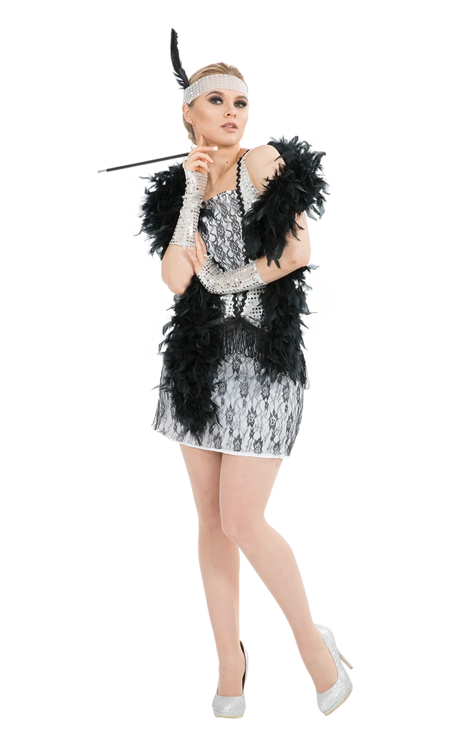 Orion Costumes Costumes Under £20 Womens 1920s Silver Flapper Costume 3 Orion Costumes Costumes Under £20 Womens 1920s Silver Flapper Costume