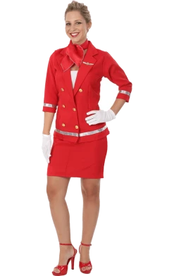 Orion Costumes Costumes Under £20 Womens Red Air Hostess Costume