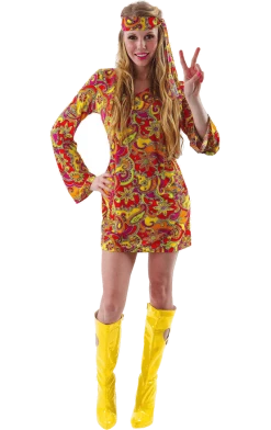 Orion Costumes Ladies 60s Hippie Costume Costumes Under £20