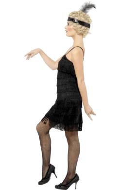 Smiffys Black Flapper Dress All Decades /Era Costumes