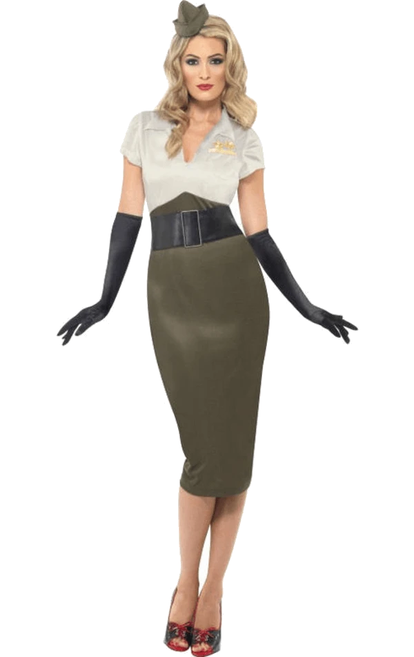 Smiffys Womens 1940s Army Girl Costume 3 Smiffys Womens 1940s Army Girl Costume