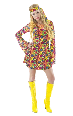 Orion Costumes Ladies Flower Hippy Costume Costumes Under £20