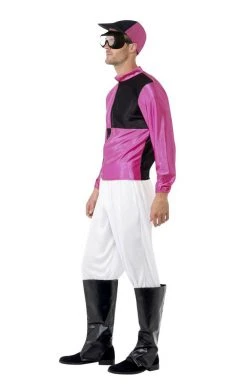 Smiffys Mens Pink And Black Jockey Costume Novelty