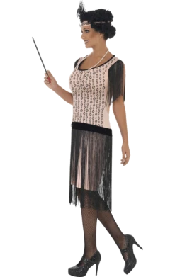 Smiffys All Decades /Era Costumes Pink Flapper Girl Costume