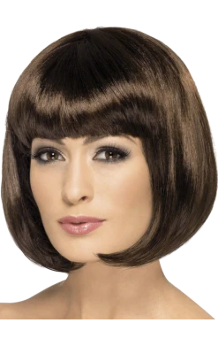 Smiffys Short Brown Bob Wig With Fringe Movies