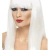 Smiffys Long White Wig With Fringe Halloween