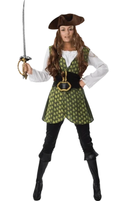 Orion Costumes Book Characters Ladies Green Pirate Costume