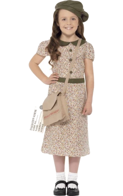 Smiffys British / UK Kids War Evacuee Girl Costume