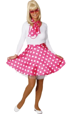 Orlob Adult 50s Pink Polka Dot Kit All Adult Costumes