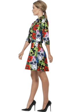 Smiffys Mexican Womens Day Of The Dead Stand Out Suit