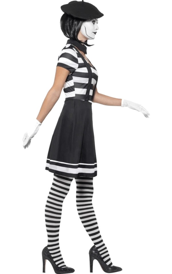 Smiffys Womens Mime Artist Costume 4 Smiffys Womens Mime Artist Costume