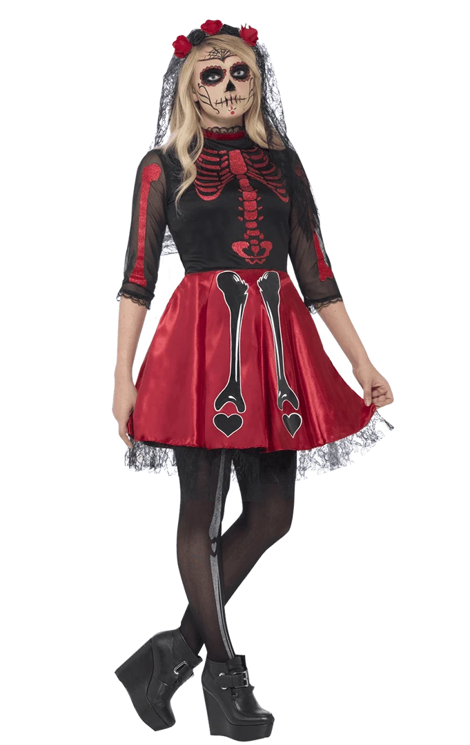 Smiffys Teen Day Of The Dead Costume Mexican 3 Smiffys Teen Day Of The Dead Costume Mexican
