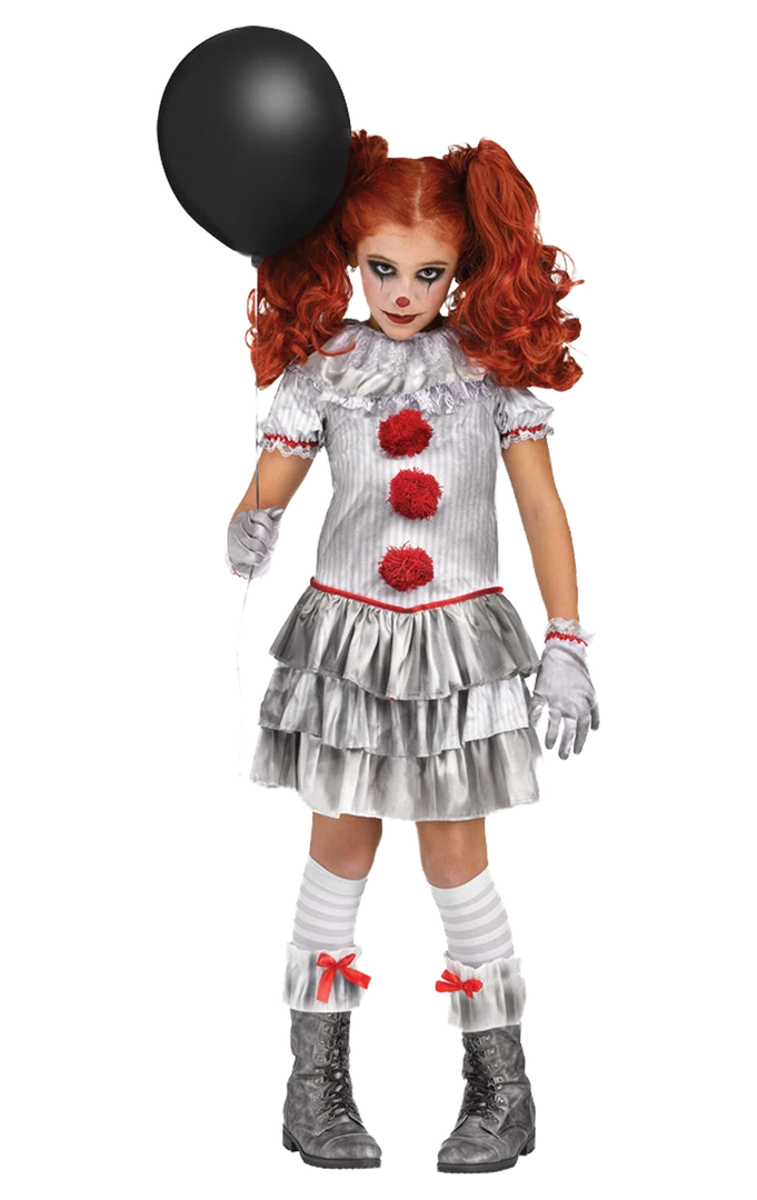 Palmer Circus Kids Miss Pennywise Clown Costume 3 Palmer Circus Kids Miss Pennywise Clown Costume