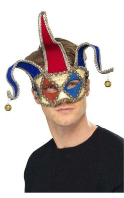 Smiffys Venetian Musical Jester Facepiece Circus