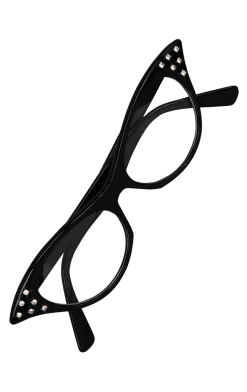 Bristol Novelty 50s Black Rhinestone Glasses