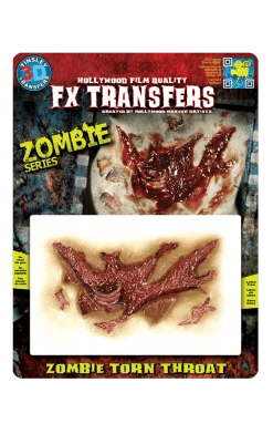 Tinsley Transfers Zombie Torn Throat FX Transfer Halloween