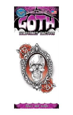 Tinsley Transfers Skull And Roses Goth Tattoo Accessory