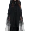 Amscan Black Hooded Lace Cape