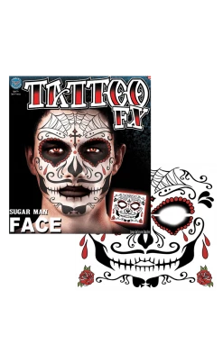 Tinsley Transfers Day Of The Dead Face Tattoo