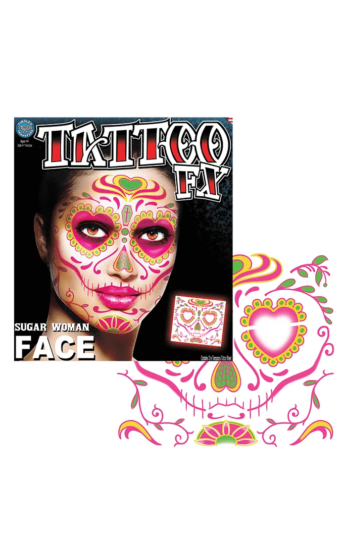 Tinsley Transfers Floral Sugar Skull Accessory Temporary Tattoos 3 Tinsley Transfers Floral Sugar Skull Accessory Temporary Tattoos