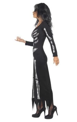 Smiffys Womens Skeleton Maxi Dress Costume Costumes Under £20