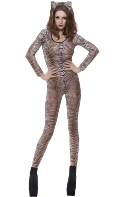 Smiffys Animals Tiger Print Bodysuit Costume