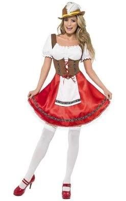 Smiffys Womans Red Bavarian Costume Around The World