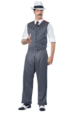 California Costumes Mens 1920s Pinstripe Mobster Costume All Decades /Era Costumes