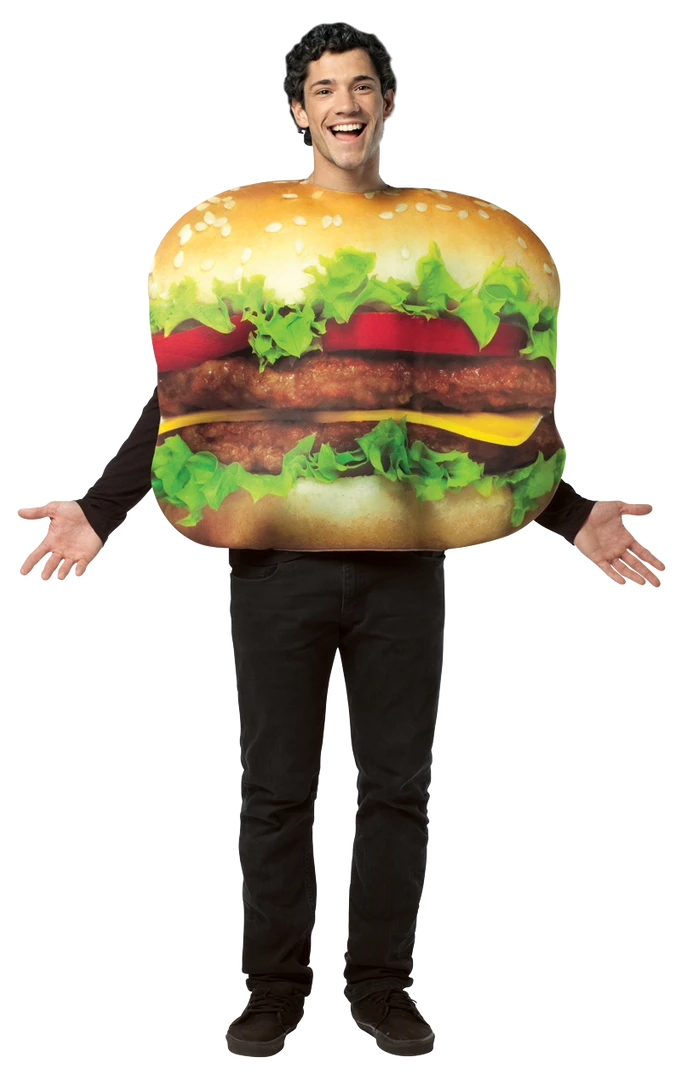 Rasta Imposta Food & Drink Adult Double Cheeseburger Costume 3 Rasta Imposta Food & Drink Adult Double Cheeseburger Costume