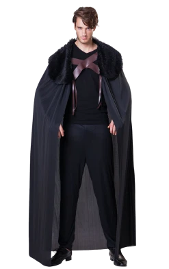 Bristol Novelty Black Fur Collared Cape All Womens Costumes