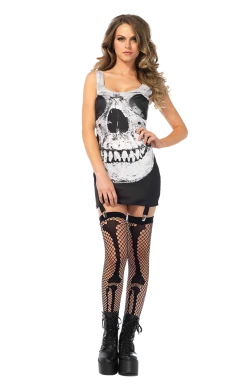 Leg Avenue Halloween Skull Garter Dress